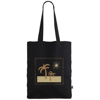 Bolsa tote negra publicitaria comercio justo 280 gr